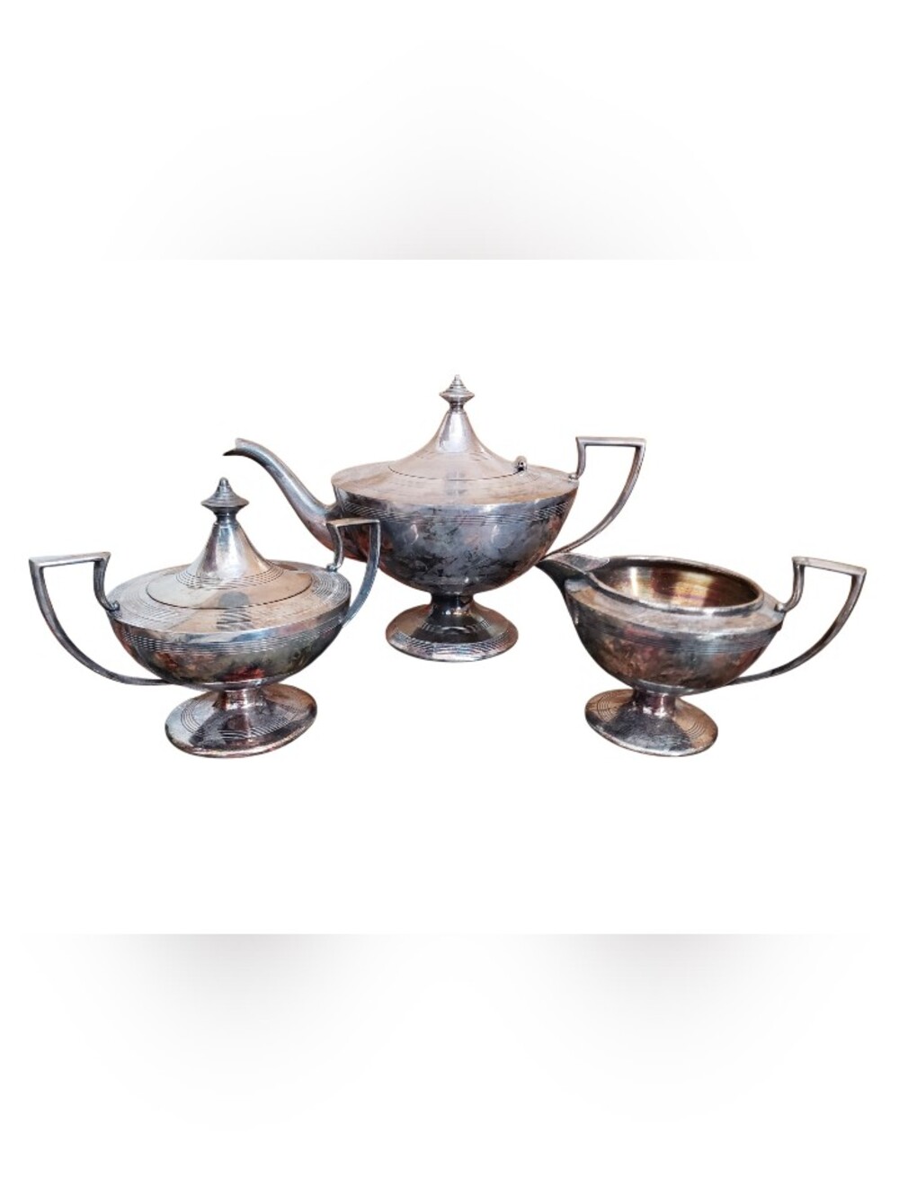 Art Deco Aladdin Silver Plate Tea Service By Forbes 1511